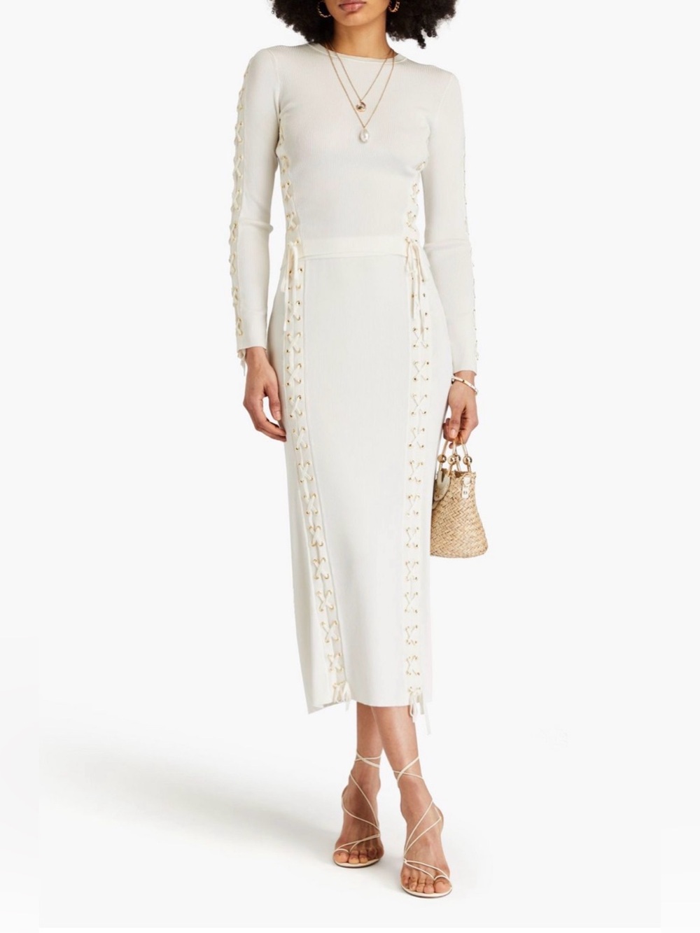 ZIMMERMANN
Lace-up ribbed-knit midi skirt - Picture 2 of 11
